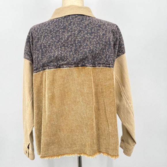 Oli & Hali Womens Tatiana Jacket L NWOT Corduroy Patchwork Cottage Brown Blue - Picture 4 of 8